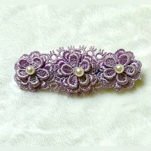 Elegant Purple Floral Hair Clip , Handmade & NWOT